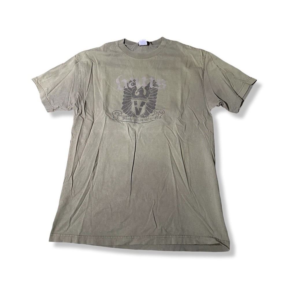 Vans Graphic T-Shirt Mens XL Green Excellent Distressed Eagle Crest Logo Tee